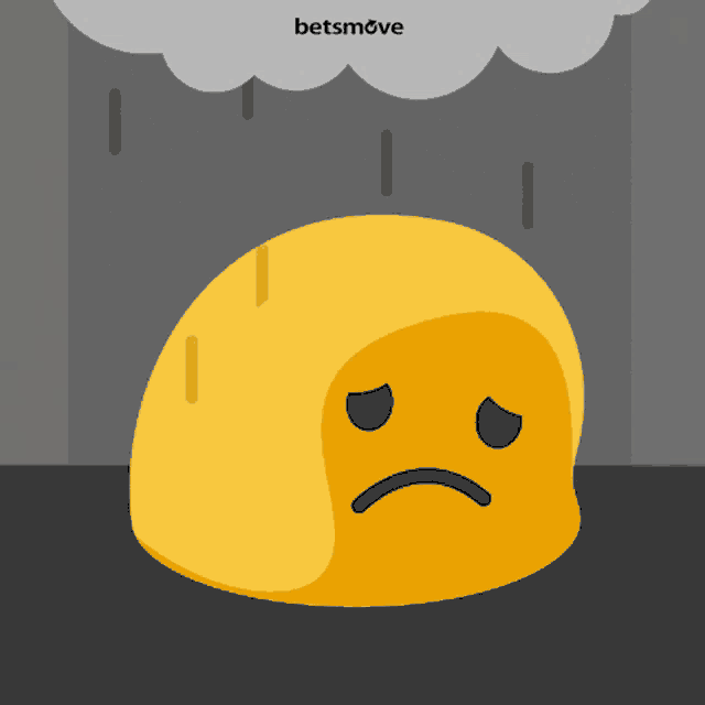 a yellow smiley face with a sad face under a cloud with the word betsmove on it