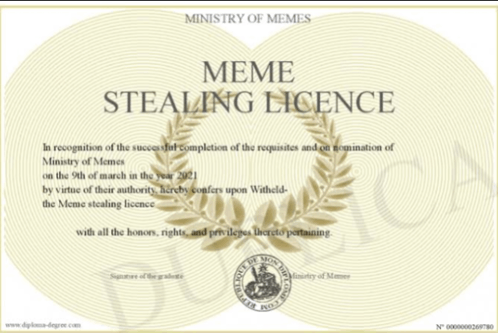 Meme Meme Stealing GIF - Meme Meme Stealing Licence GIFs