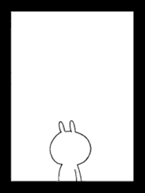 a cartoon rabbit is sitting on a rock with the words `` i love you and you '' written on it .