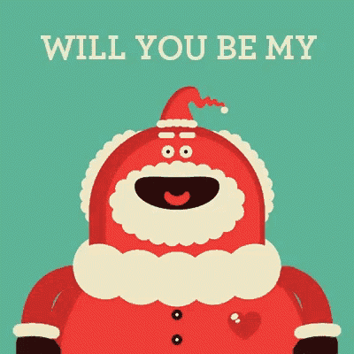 a cartoon illustration of santa claus holding two starbucks cups