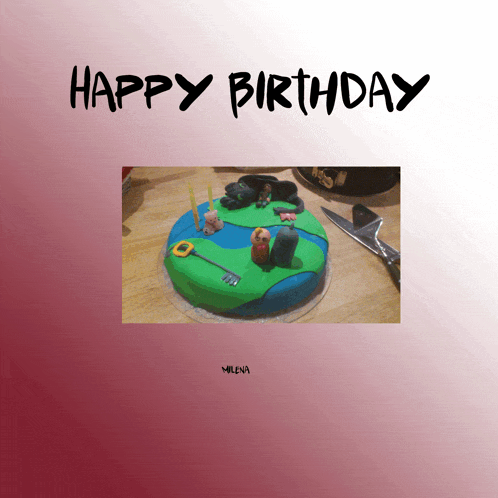 a picture of a birthday cake with the words happy birthday below it