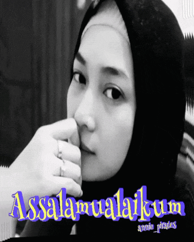 a black and white photo of a woman with the words assalamualaikum written on the bottom