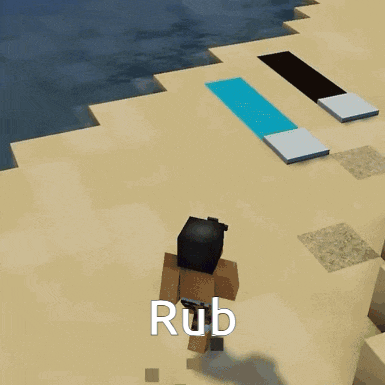 a screenshot of a video game with the word rub at the top