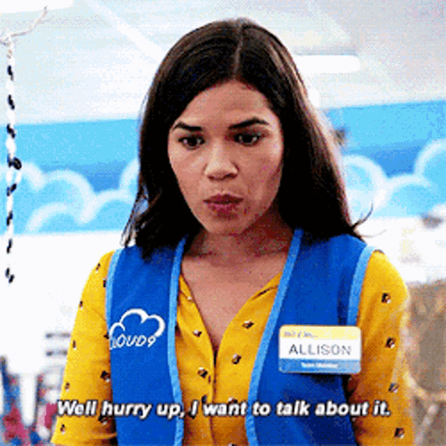 Superstore Amy Sosa GIF - Superstore Amy Sosa Well Hurry Up I Want To Talk About It GIFs