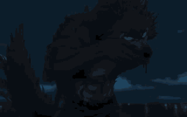a werewolf with blood dripping from his mouth