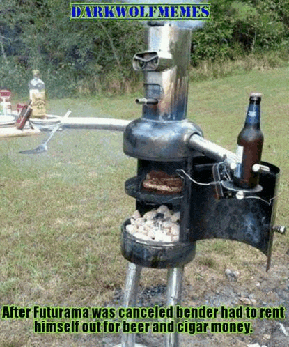 a picture of a grill that says darkwolf memes