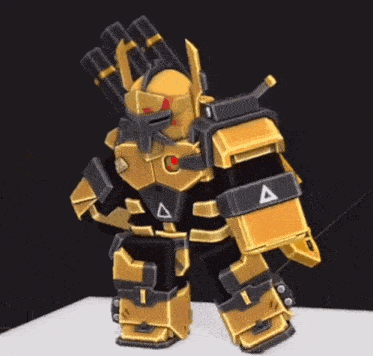 a robot with a triangle on the arm