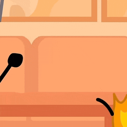 a cartoon illustration of a fire with a surprised look on its face