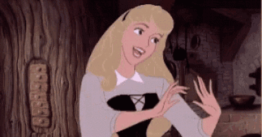 a cartoon of aurora from sleeping beauty is smiling