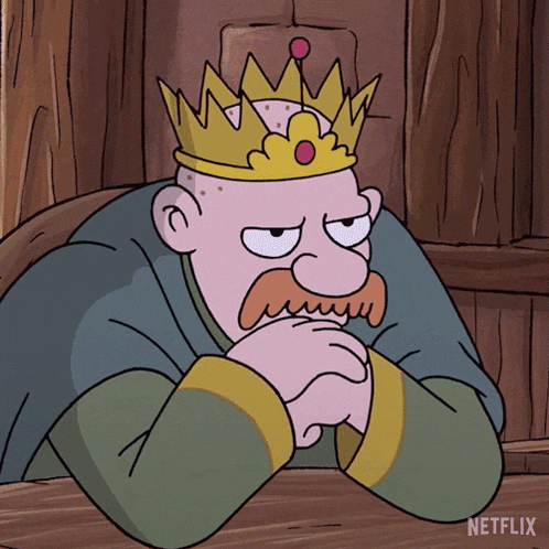 a cartoon of a man with a crown on his head and the word netflix on the bottom right