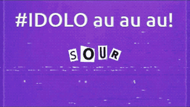 a purple background with the word sour cut out