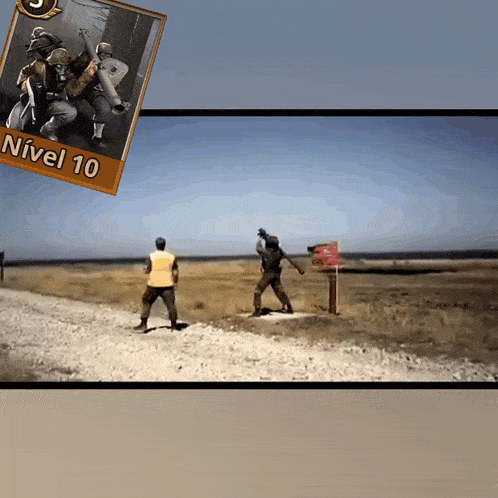 a card with a picture of soldiers and the number 10
