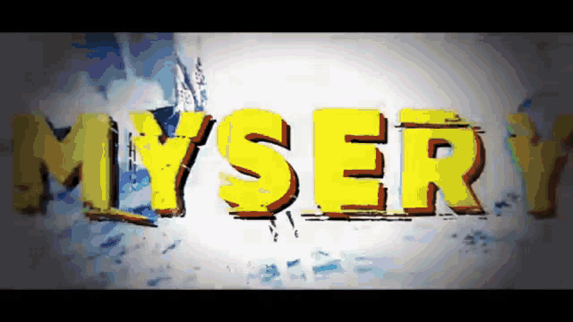 the word mystery is displayed in yellow letters