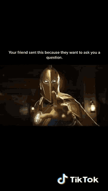a screenshot of a video game with the words " your friend sent this because they want to ask you a question " at the bottom