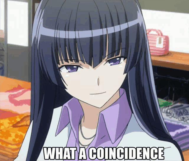 a picture of a girl with the words what a coincidence