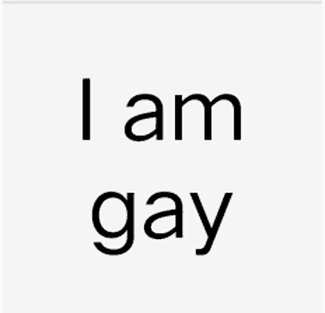 the word i am gay is on a white background .