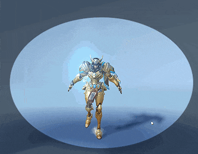 a knight with horns is standing in a circle