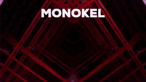 the word monokel is on a black background