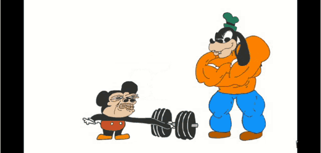 a group of cartoon characters including mickey mouse goofy and minnie mouse