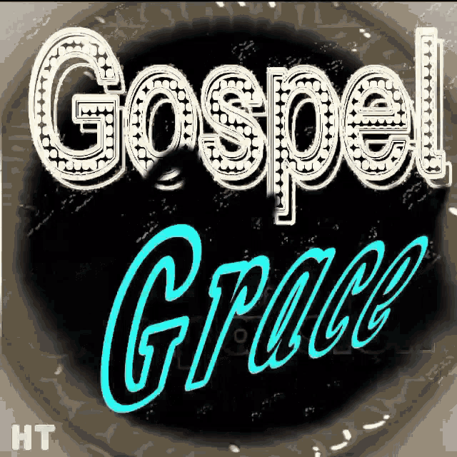 a sign that says gospel grace in blue