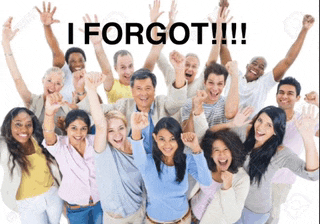 a large group of people with their hands in the air and the words i forgot !!!
