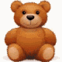a teddy bear is sitting on a white surface .