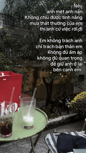 a glass of milk sits on a green table