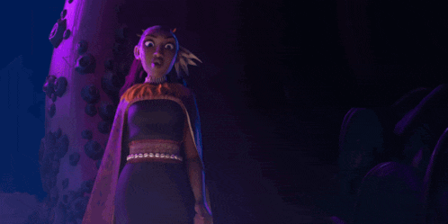 a cartoon character with a feathered headband and a necklace