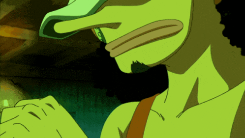 a cartoon character has a long nose and a beard