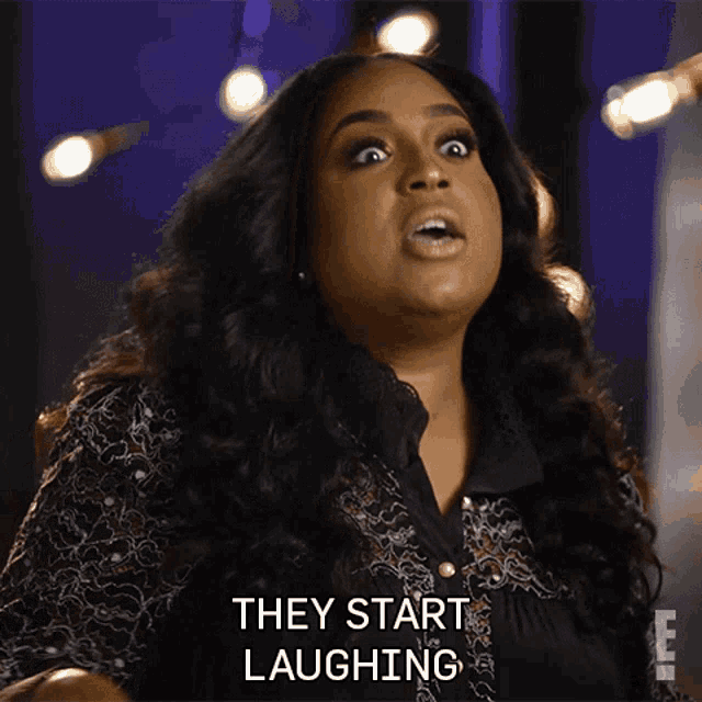 a woman says they start laughing in a video clip