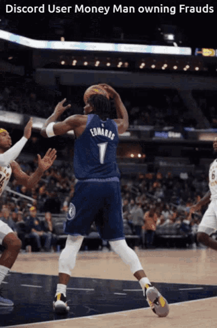 a basketball player with the number 1 on his jersey throws the ball