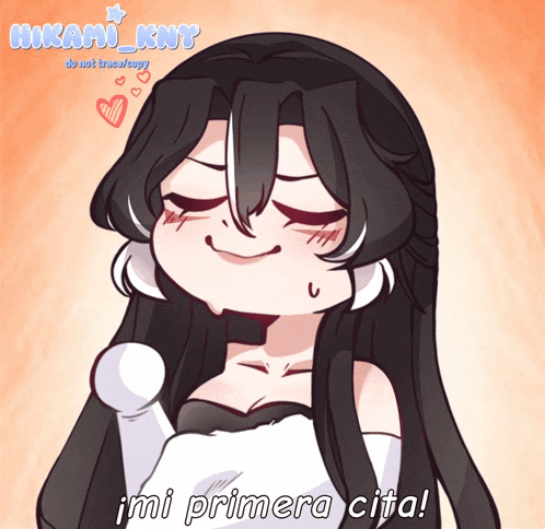 a drawing of a girl with the words " mi primera cita "