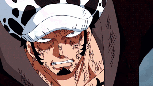 a cartoon of a man with a beard wearing a white hat