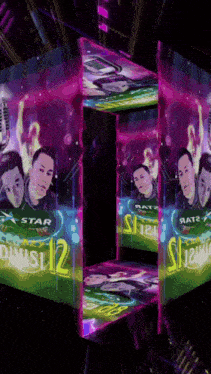a cube with a picture of a man and the words star on it
