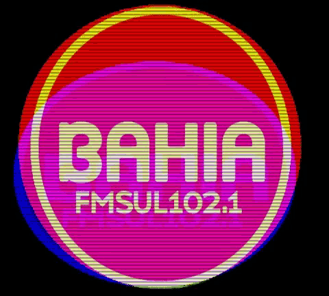 bahia fm sul 102.1 is displayed on a blue background