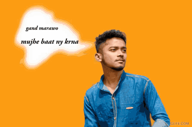 a man with a speech bubble coming out of his mouth that says gand marawo