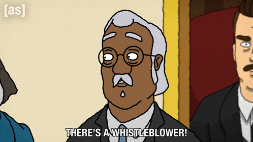 a cartoon says there 's a whistleblower