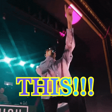 a man on a stage with the words this written on it