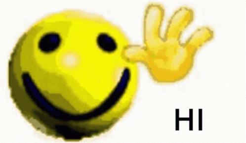 gif of a yellow smiley face waving at the viewer.