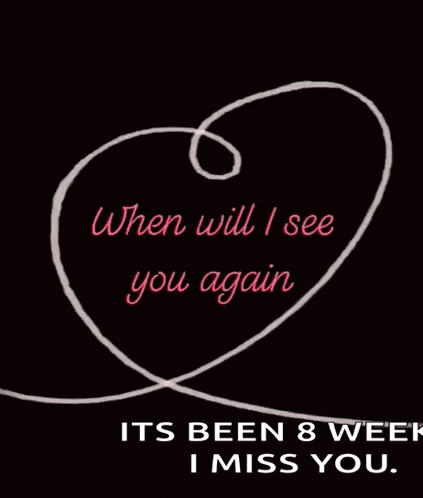a heart with the words " when will i see you again " on it