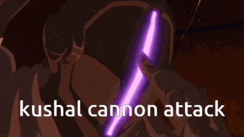 a black and white drawing of a cannon with the words kushal cannon attack below it