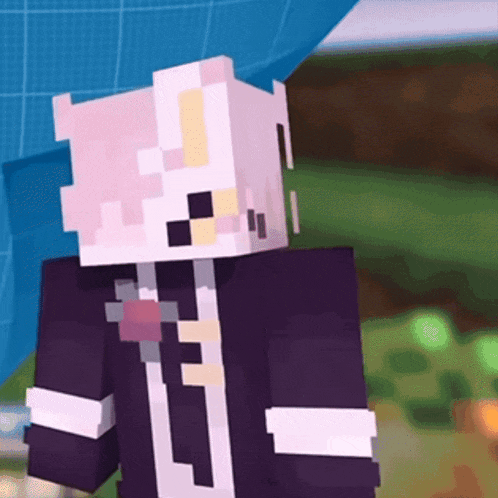 a close up of a minecraft character 's face