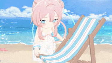a girl with red hair is laying under an open umbrella