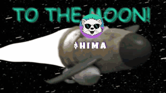 a picture of a rocket with the words " to the moon " above it