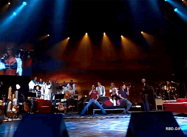 a group of people on a stage with the words rbd.gif below