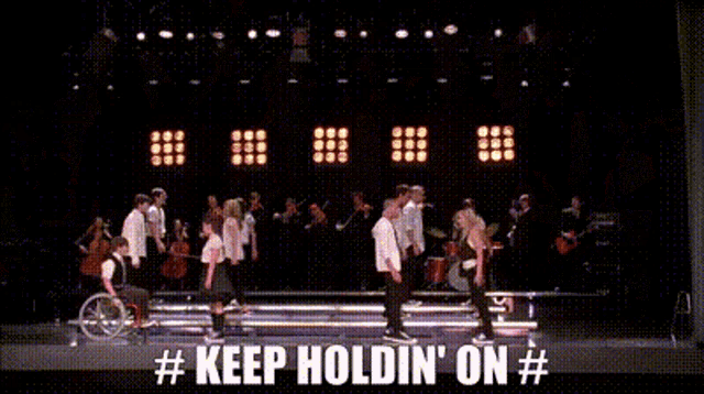 Glee Keep Holdin On GIF - Glee Keep Holdin On Keep Holding Up GIFs