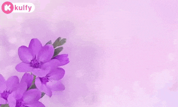 a pink background with purple flowers and happy birthday to you