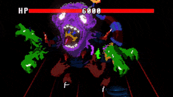 a video game screen shows a monster with 6000 hp