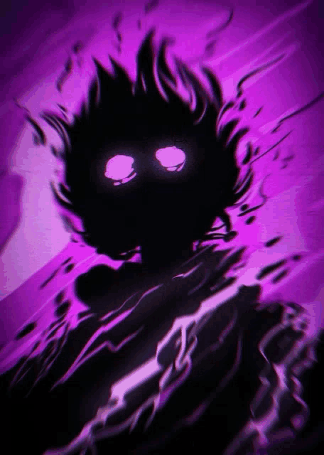 a purple background with a black silhouette of a person