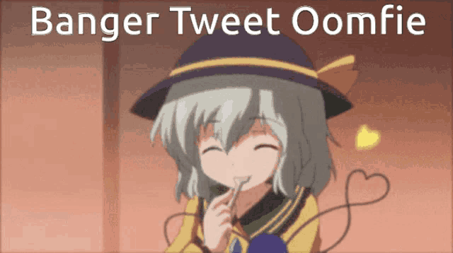 a picture of a girl with the words banger tweet oomfie on the bottom